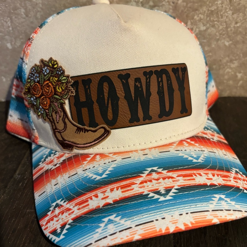 Howdy Western Trucker Hat high ponytailed